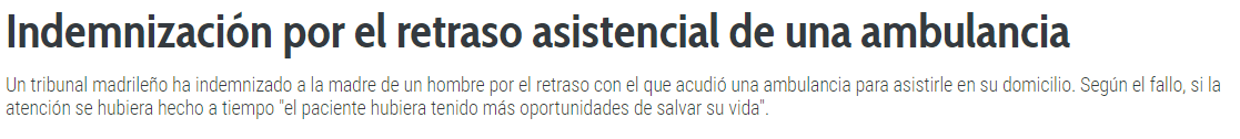 Retraso asistencial de una ambulancia